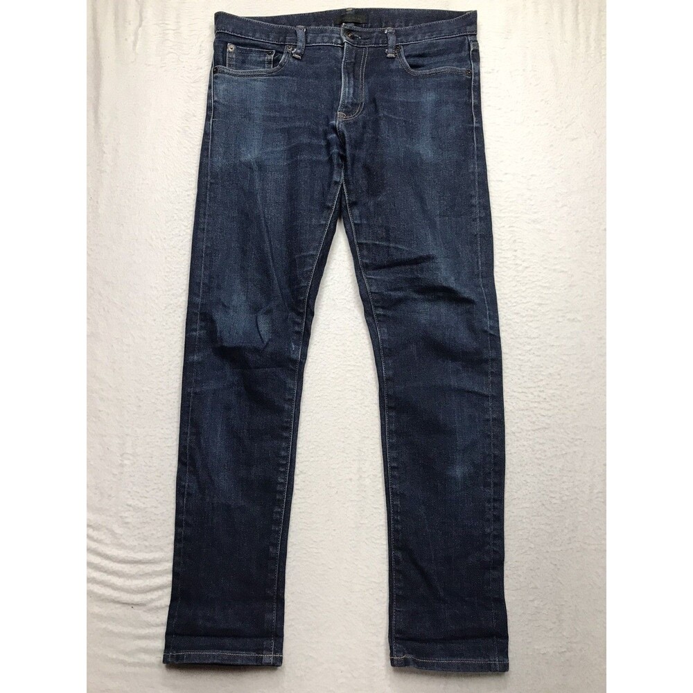 UNIQLO Selvedge Jean Men 32x30 (32/32 tag) Dark Slim Stretch Kaihara Denim